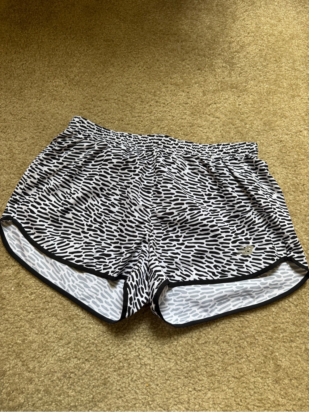 New Balance Black and White Printed Running Shorts